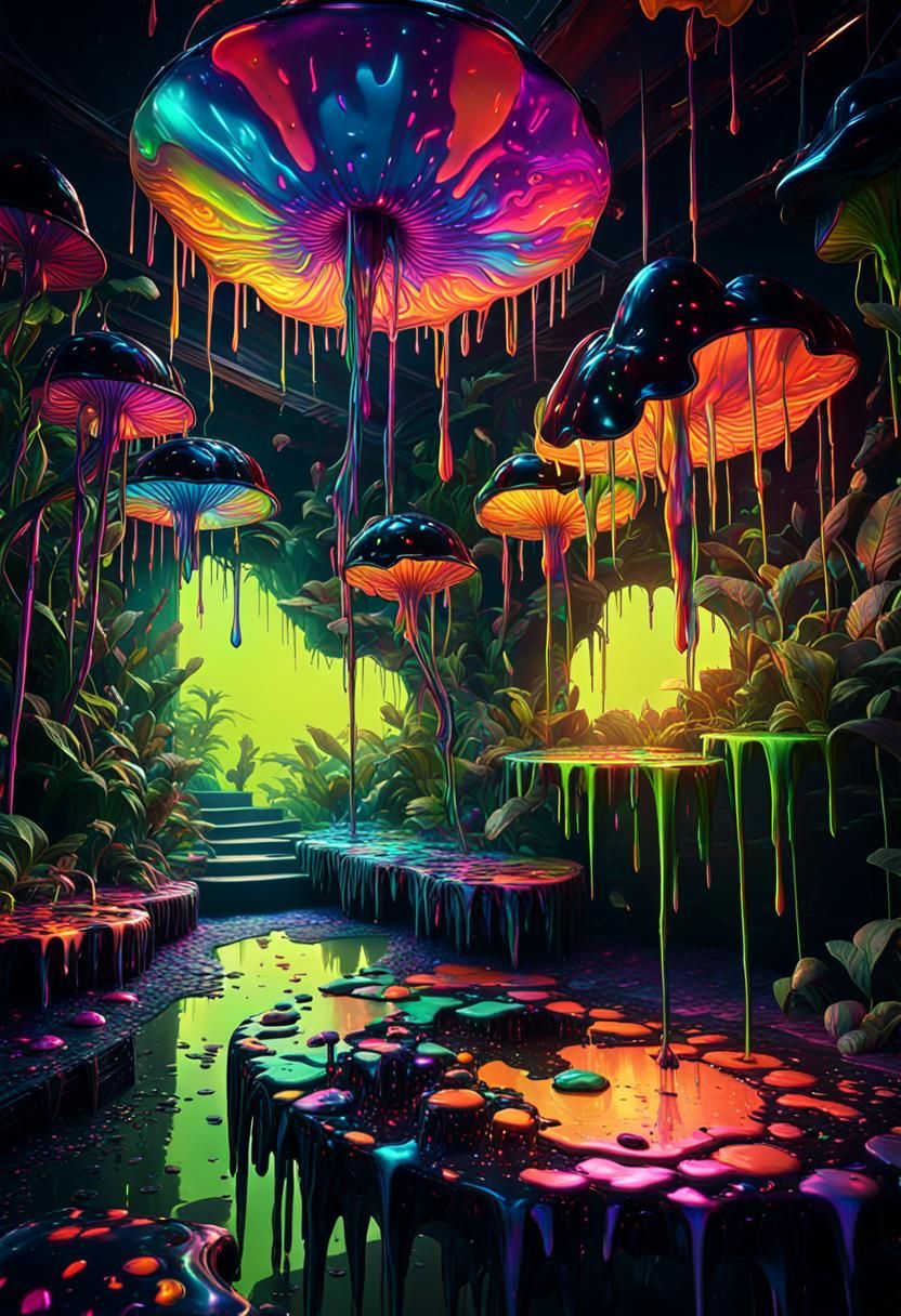 Psychedelic Neon Cavern in Ultra Detail