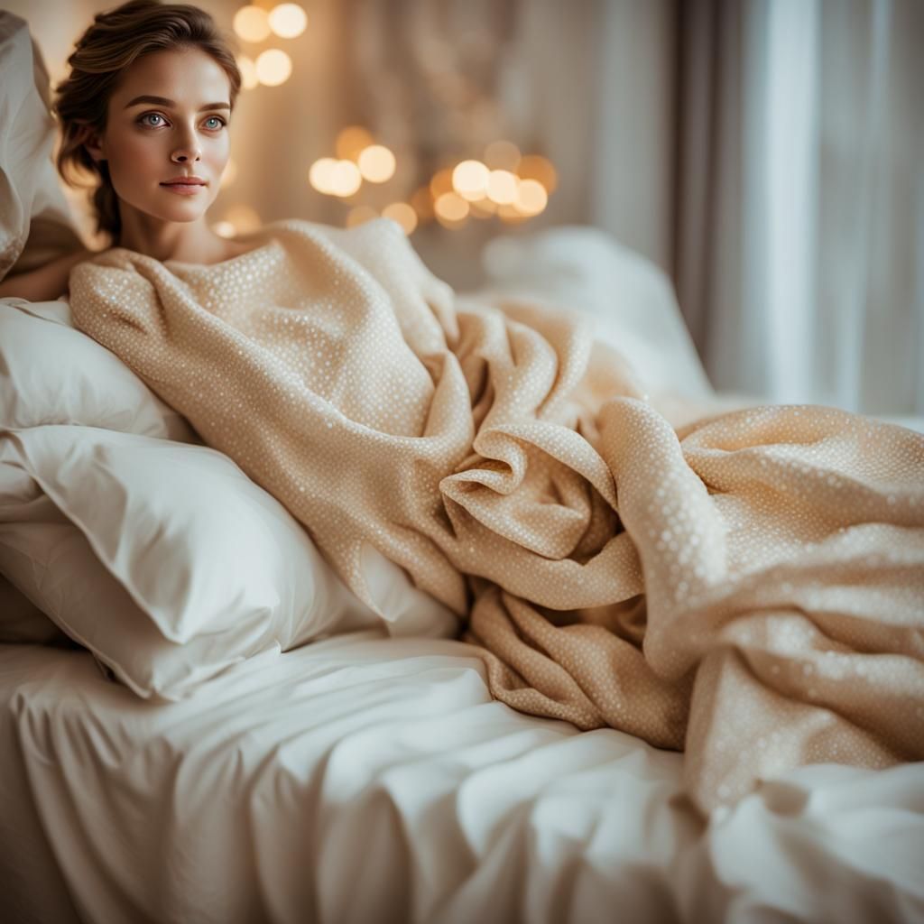 Beautiful Woman Portrait with Bokeh Effect