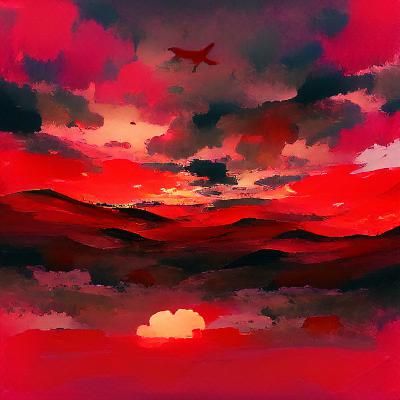 Dramatic Red Sky Image