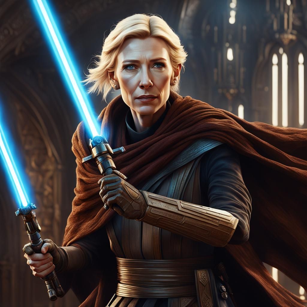 Cate Blanchett as Jedi: Detailed Matte Painting