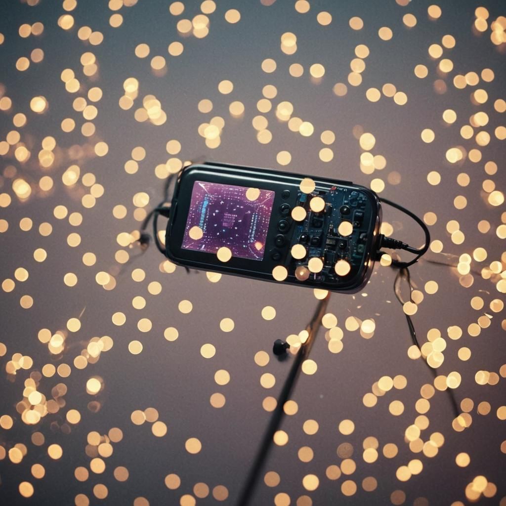 Futuristic Flat Screen in Neon-Lit Digital Art