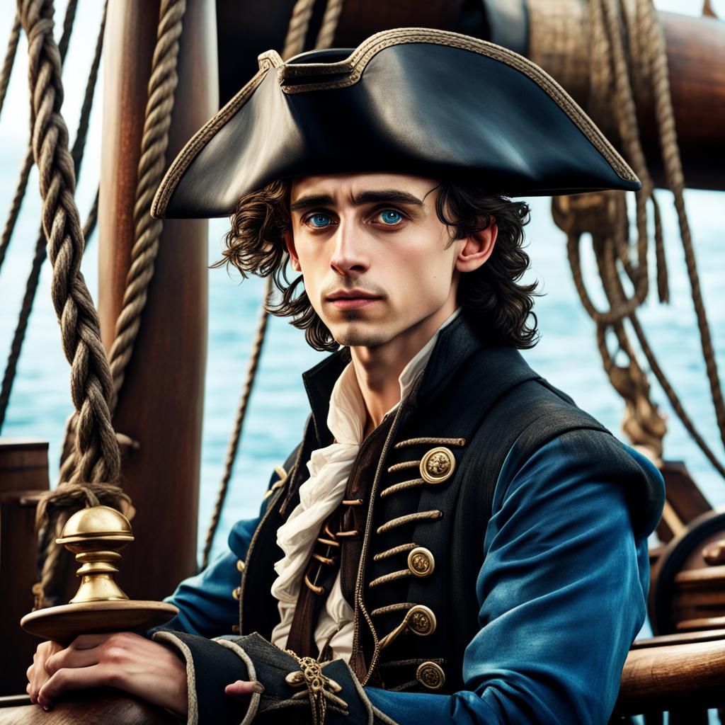 Pirate with Blue Eyes: Detailed Digital Painting