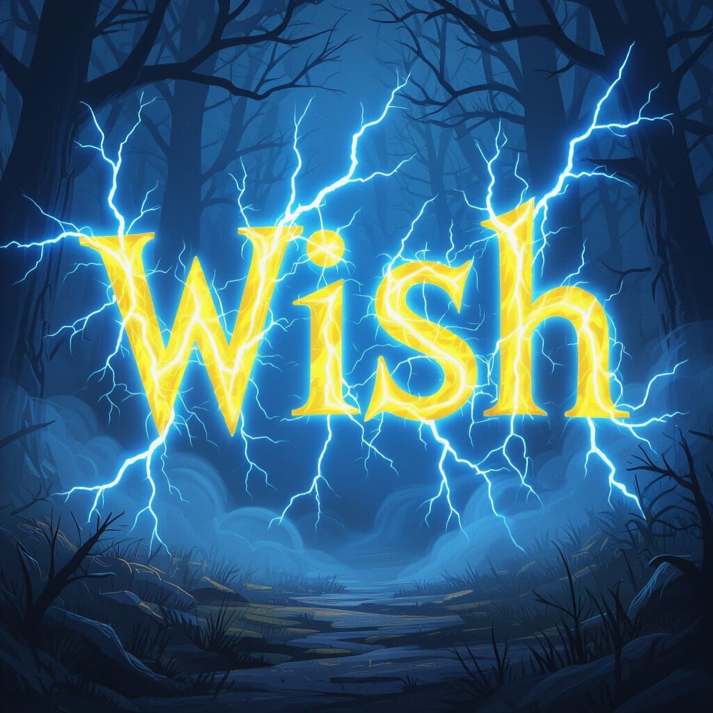 Electric Wish Word in Dark Forest Concept Art