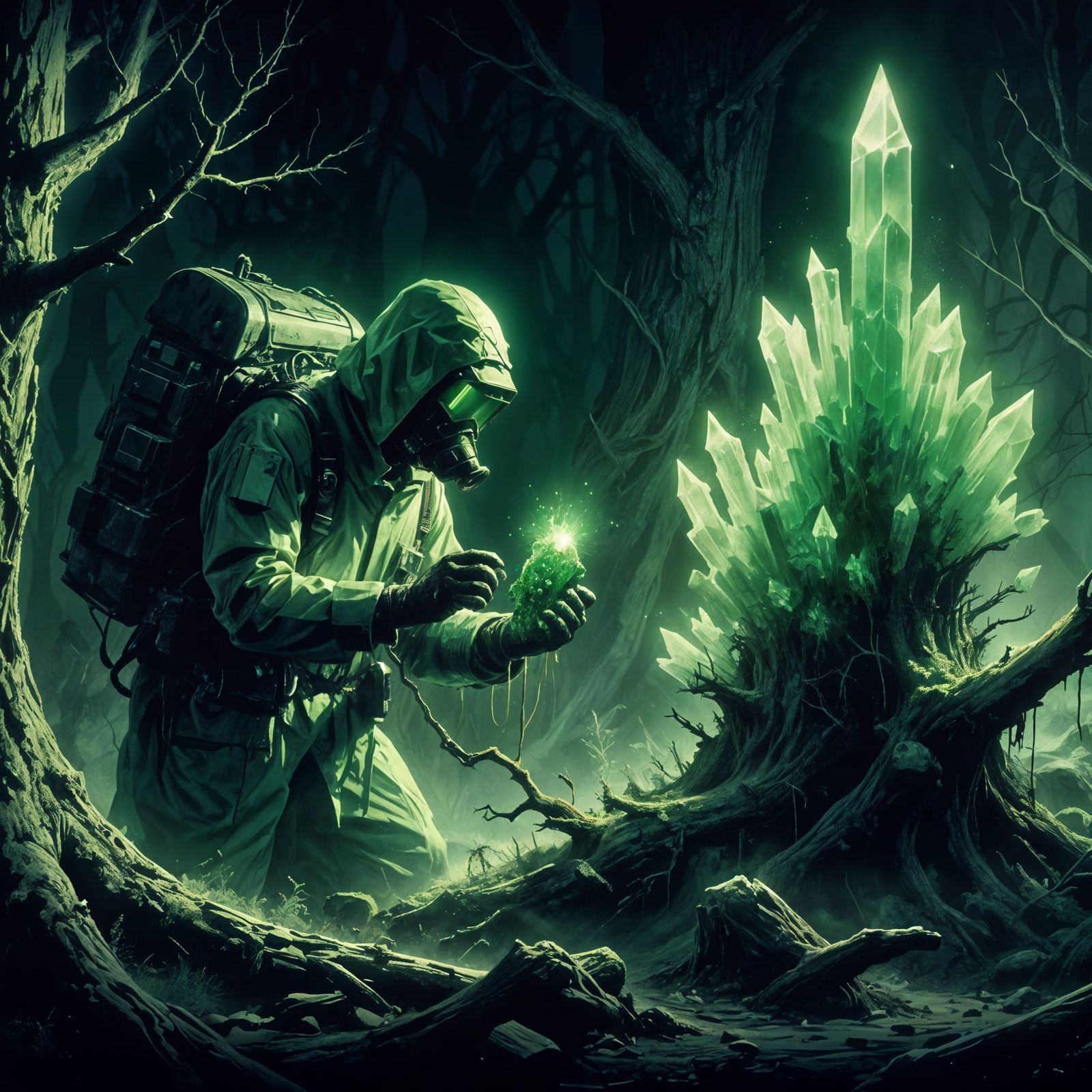 Sinister Glowing Crystals Infect Desolate Wasteland