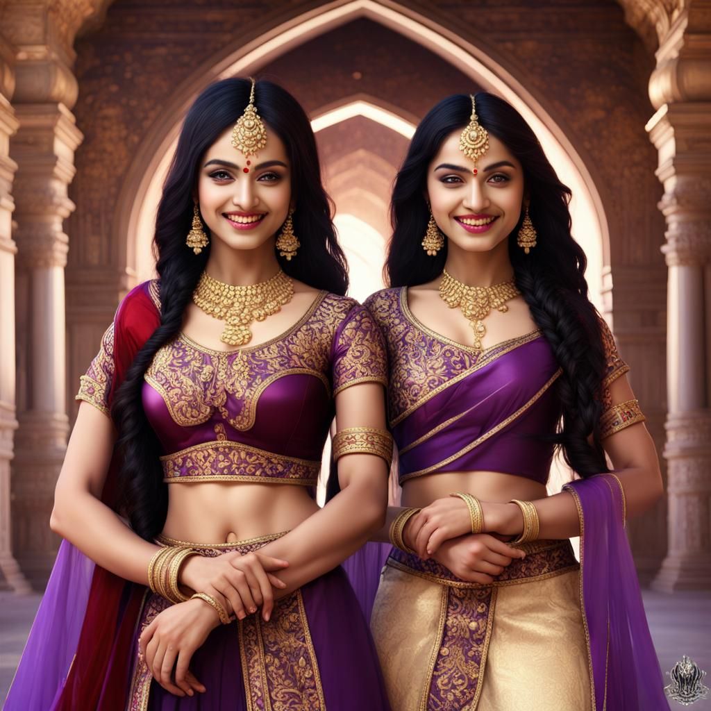 Indian Siblings in Royal Dress: 3D Render