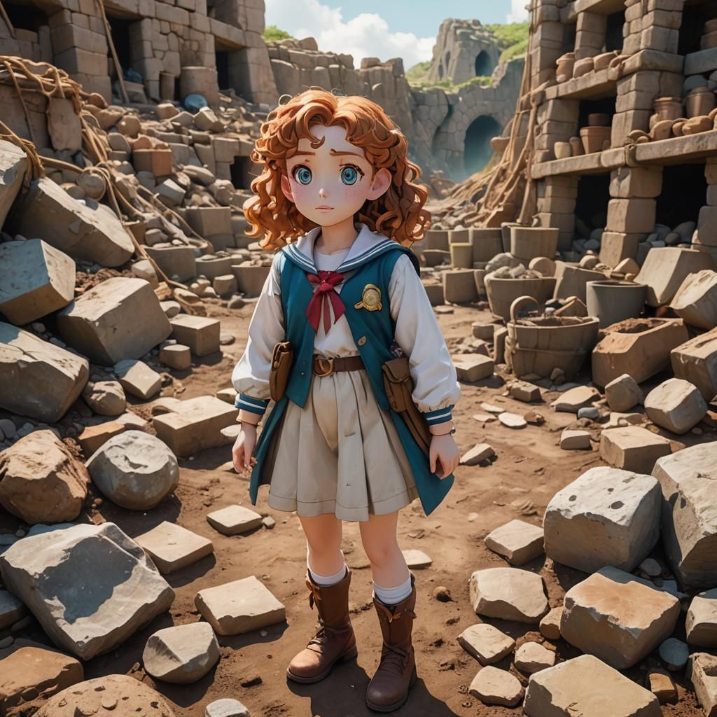 Tiny Girl's Archaeological Adventure in a Giant World