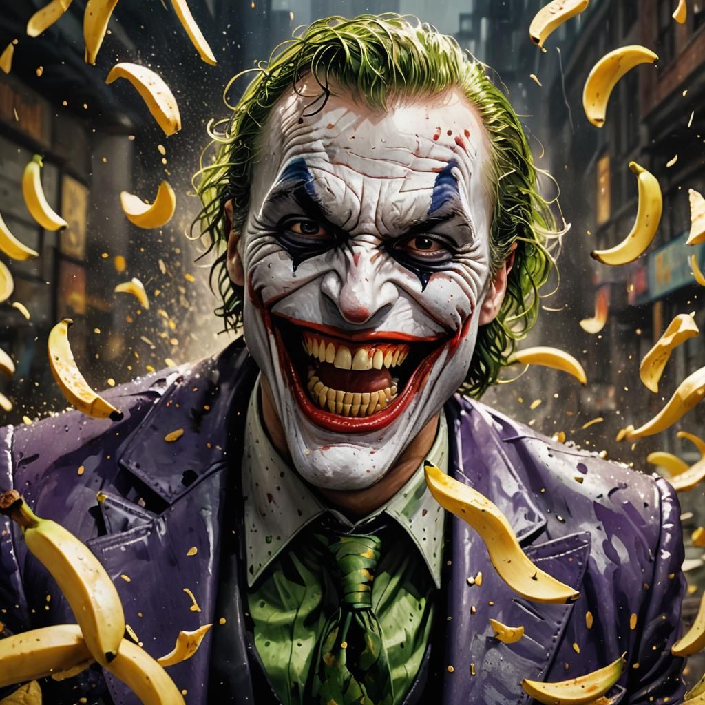 Joker Laughs as Batman Slips: Hyperrealistic Concept Art