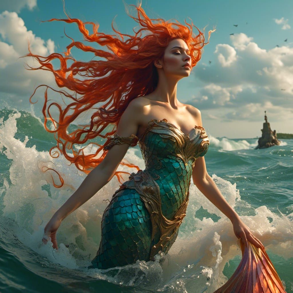 Hyperdetailed Mermaid Portrait in Artgerm Style