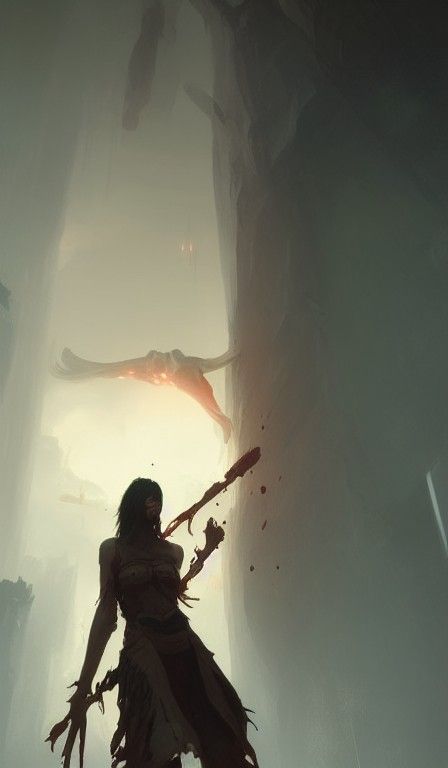 Hyperdetailed Blood Tears: Woman Berserker Art