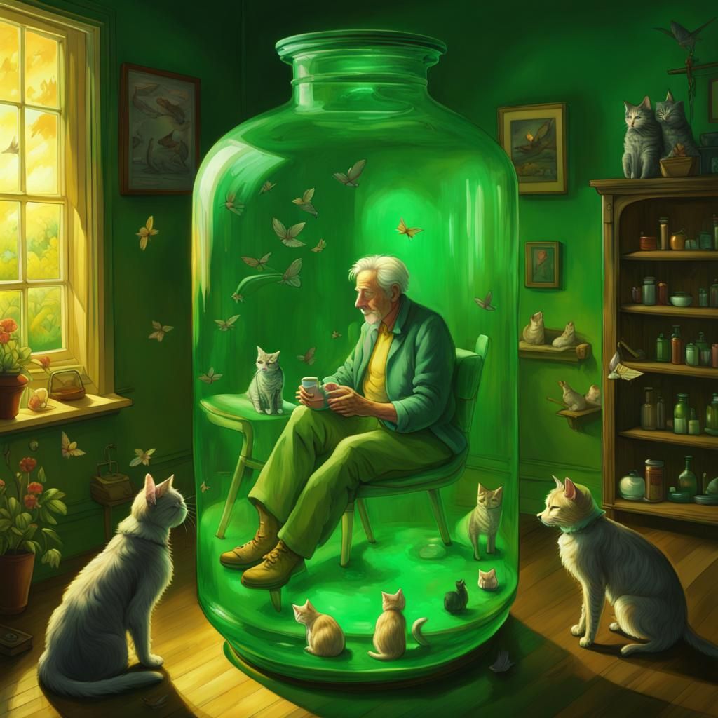 Ethereal Fantasy: Life Inside a Glowing Bottle