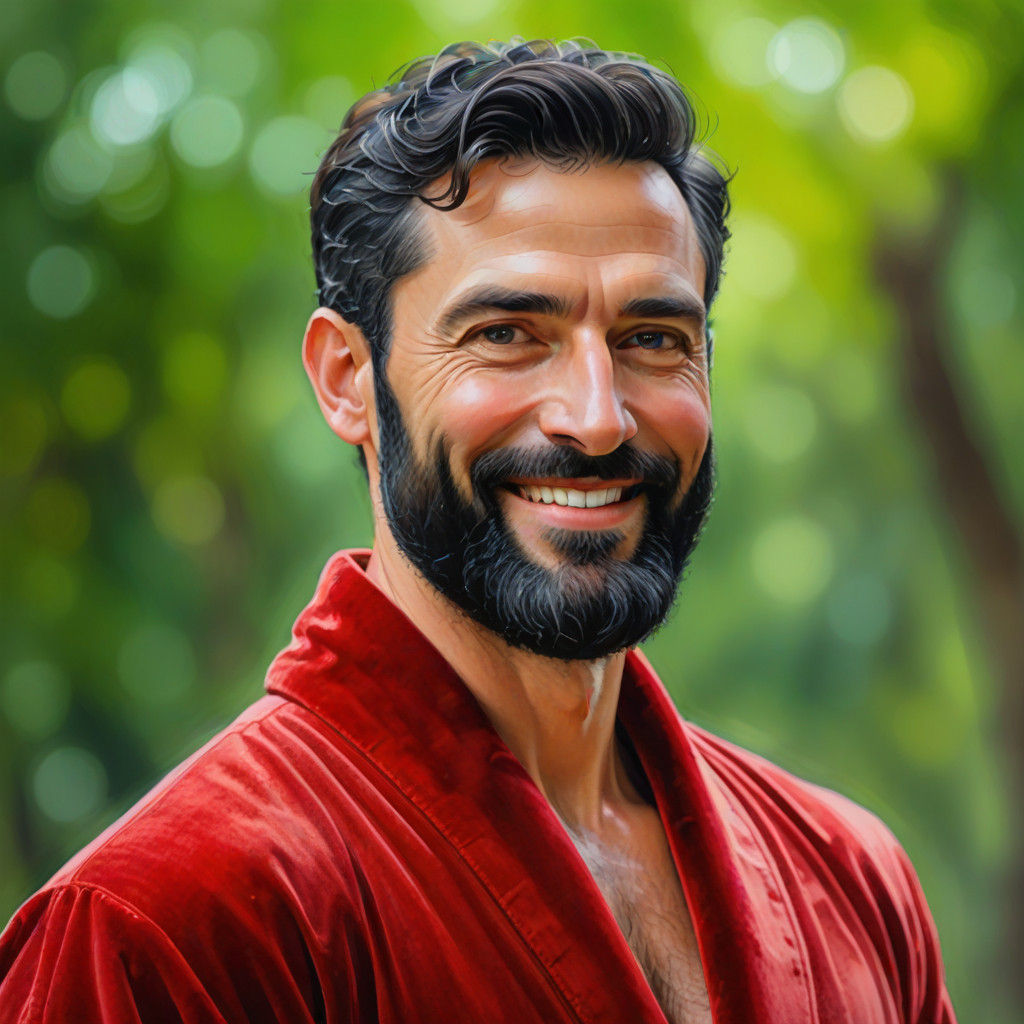 A Gustav Klimt-Inspired Vision of Male Elegance