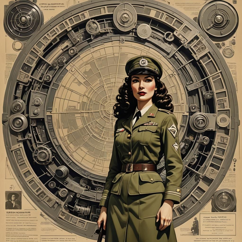 Steampunk Goddesses Guarding Robots on Mars in Conservatory