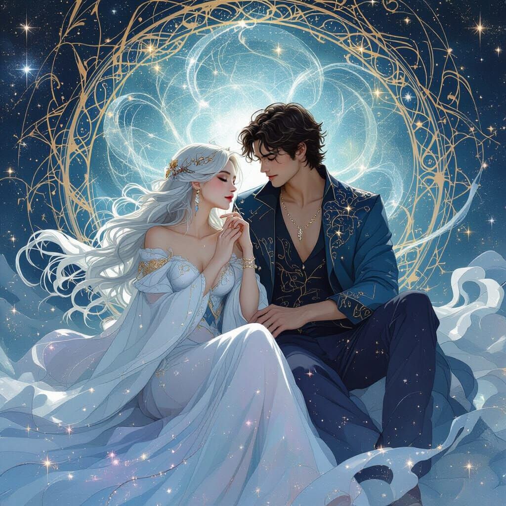 Celestial Pisces and Taurus Union in Dreamy Style