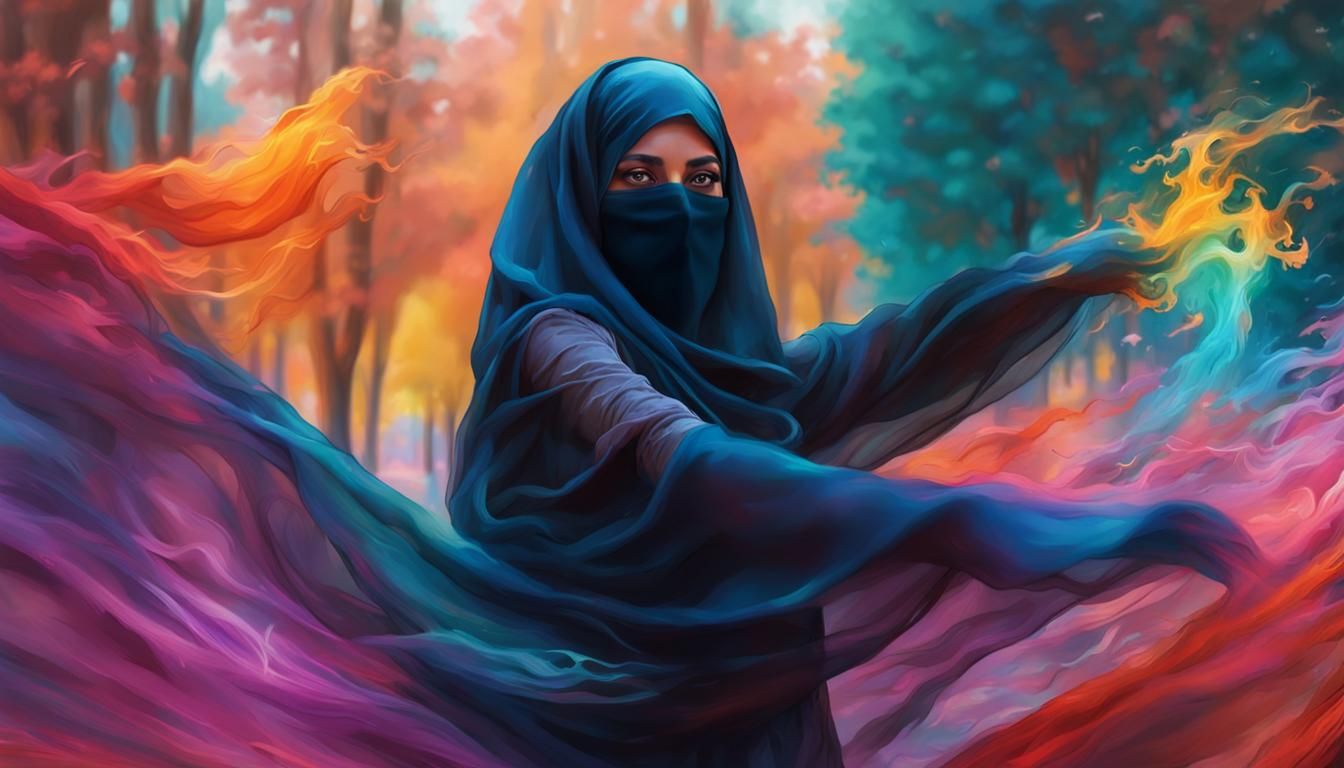 Niqab Dancer in Thermal Park: Splash Art