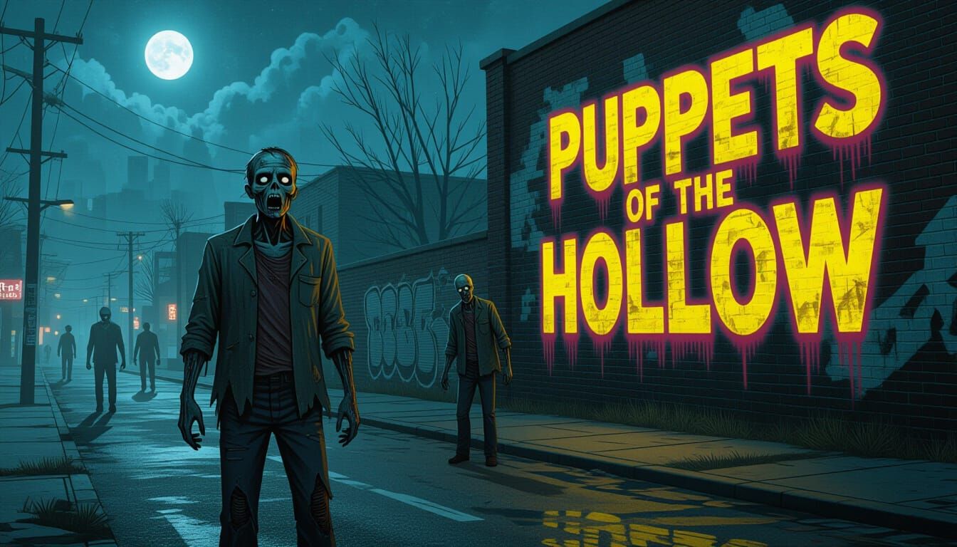 Eerie Zombie Apocalypse on Misty Urban Street