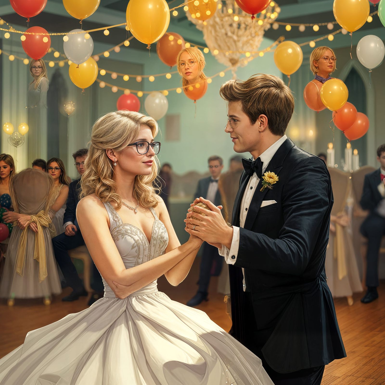 Elegant Woman Finds Love at a Whimsical Prom