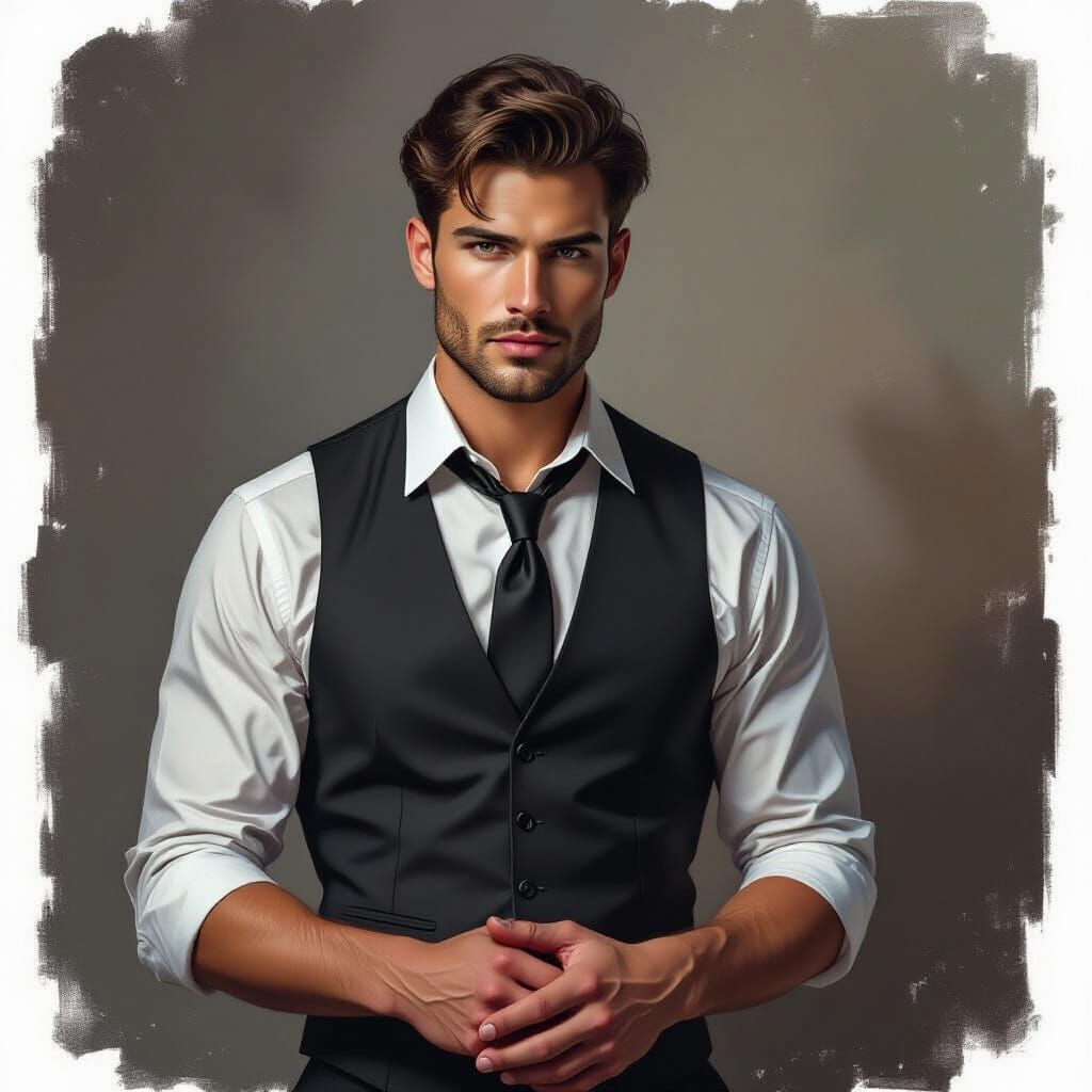 Handsome Gambler with Kind Heart in Neo-Noir Style