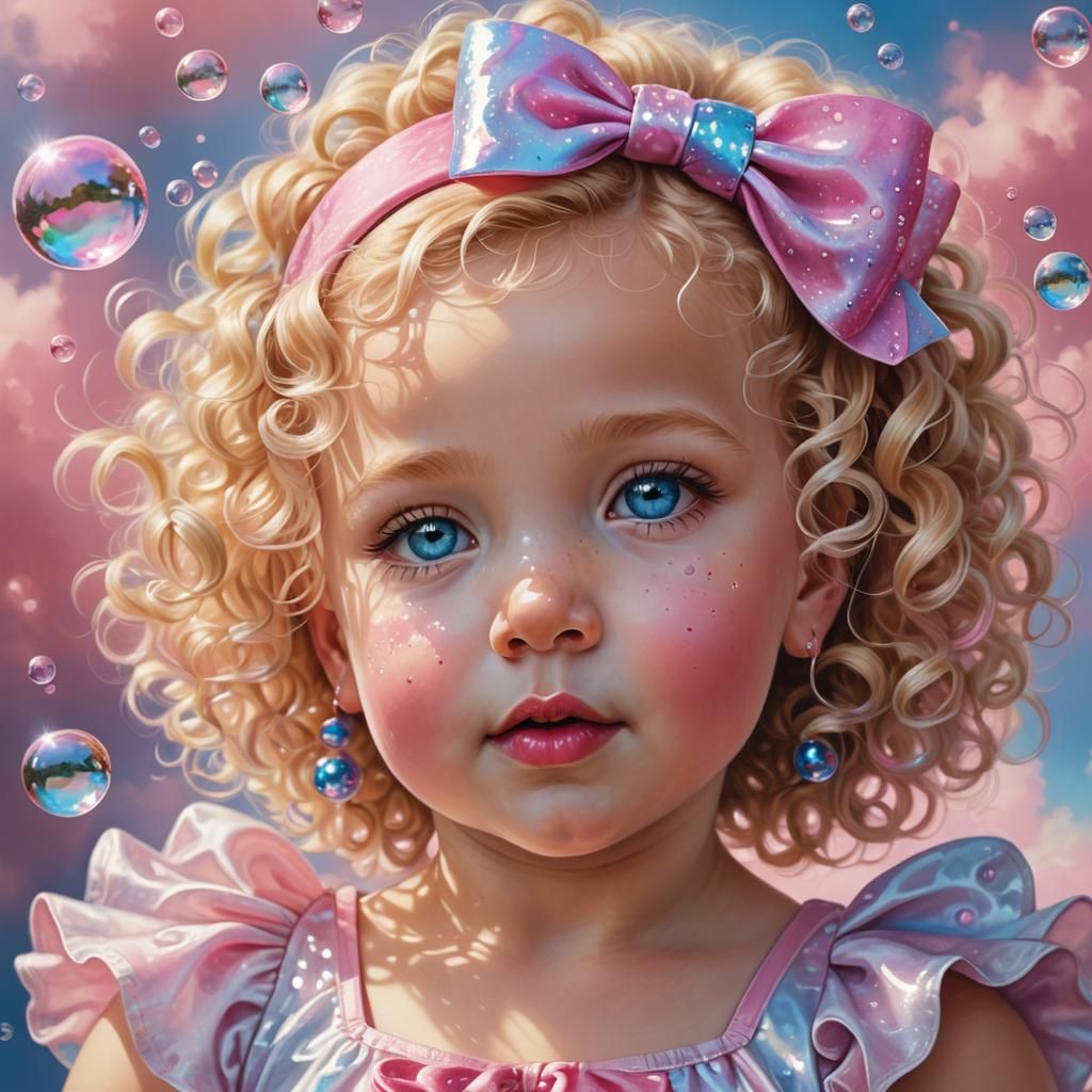 Toddler Portrait in Airbrush Painting Style