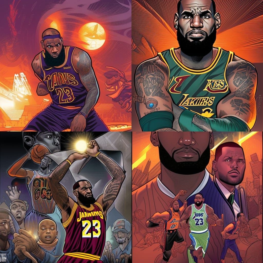 Lebron James in Comic Book Art Style