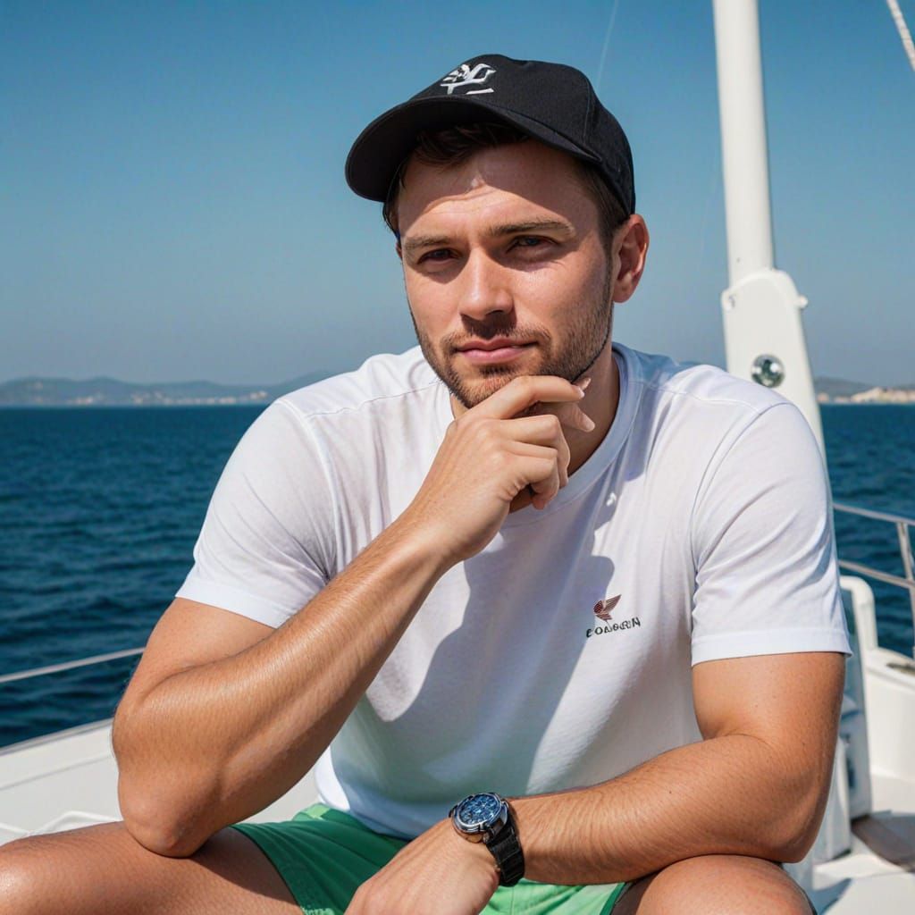 Confident Slavic Gentleman in Yacht Setting