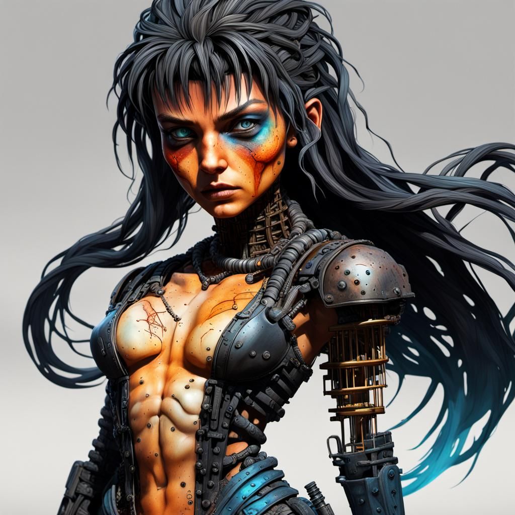 Biomechanical Bust in Mad Max x Hellraiser Style