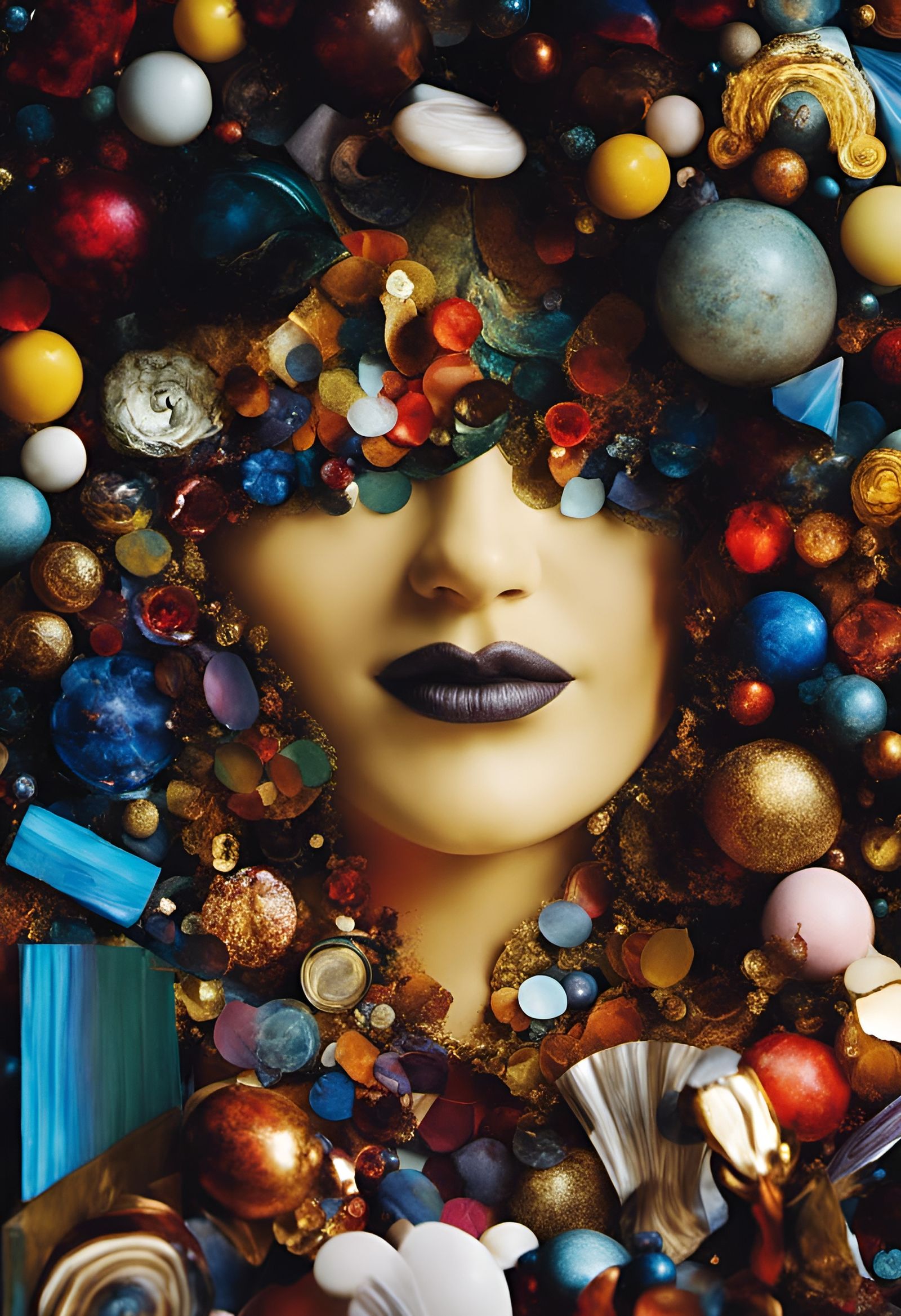 Portrait with recycled materials.