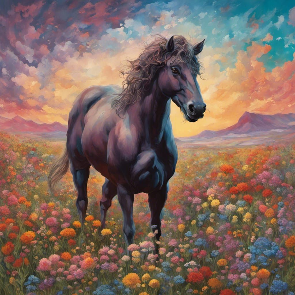 Ozzy Osbourne Centaur in Wildflower Field