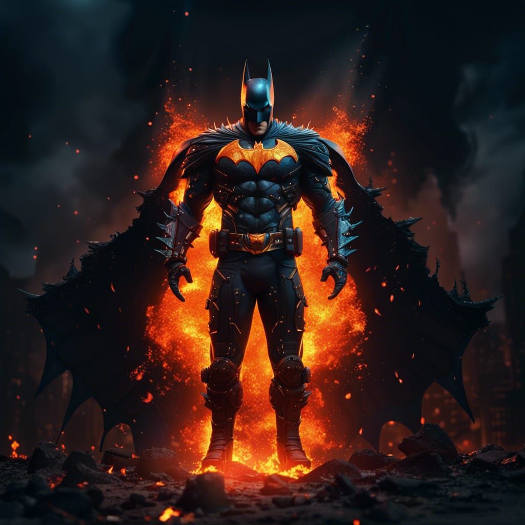 Fiery Batman: Detailed Matte Painting in Unreal Engine