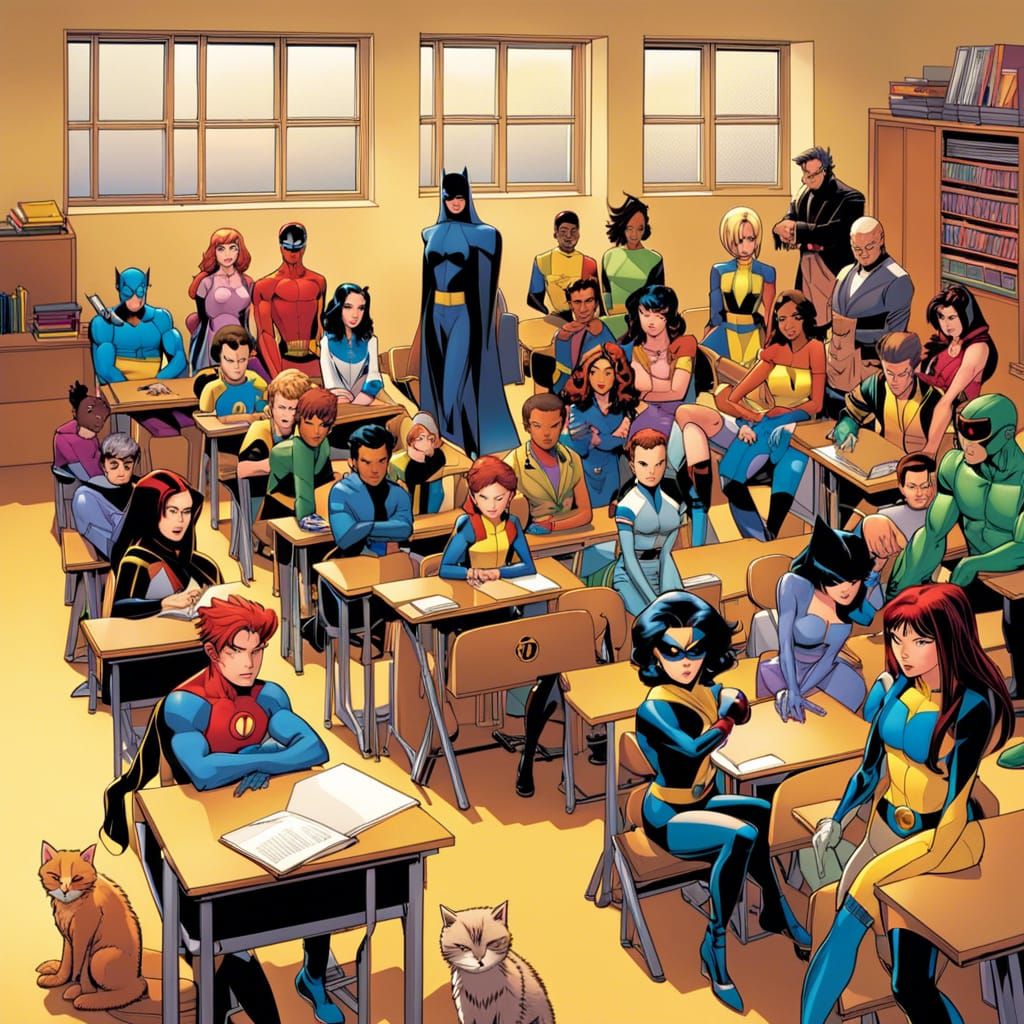 Young X-Men Students in Classroom Setting