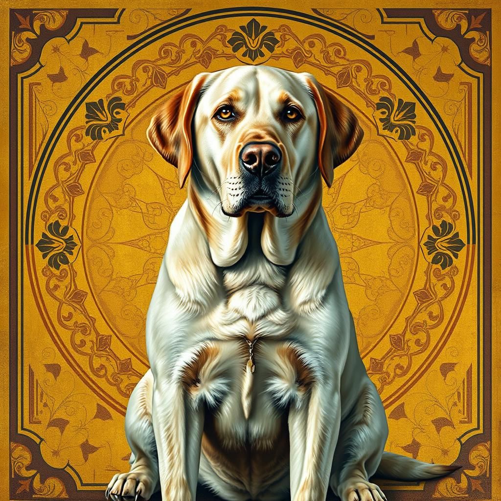 Labrador Retriever in Art Nouveau Klimt Style