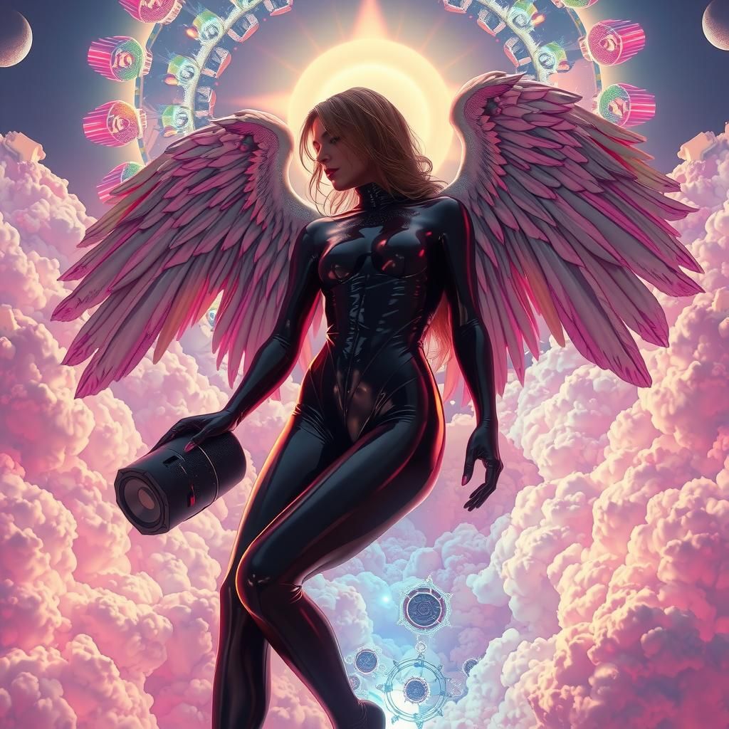 Erotic Angel in Fractal Dreamscape, Digital Art