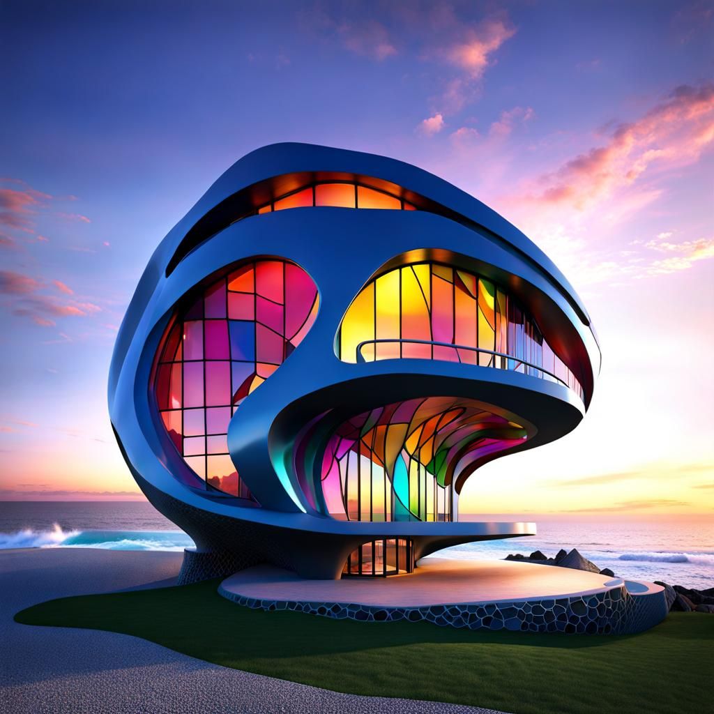 Spectacular Wave-Shaped Ocean Home in Gaudi Style