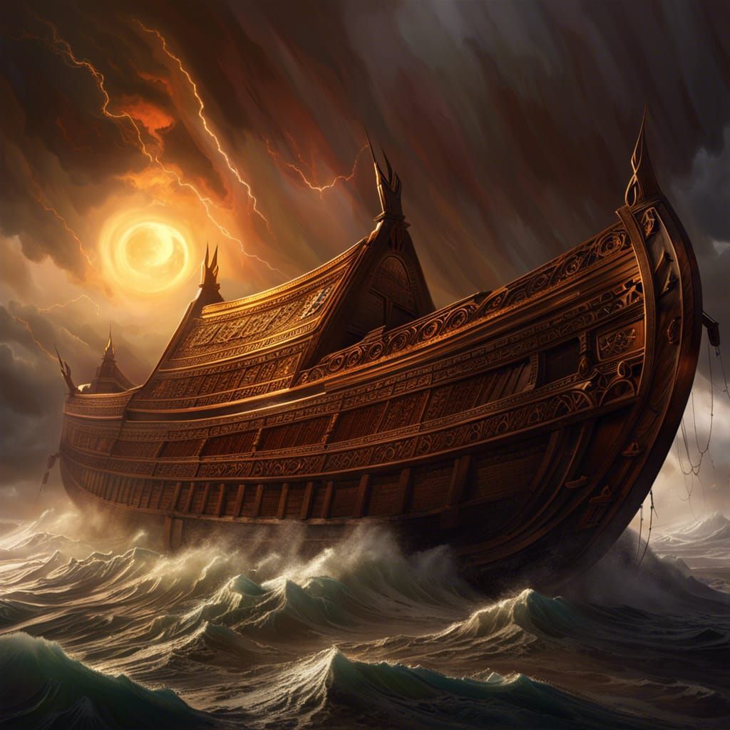 (((Ark of noah lending on ararat mountain))) . Huge brown ar...