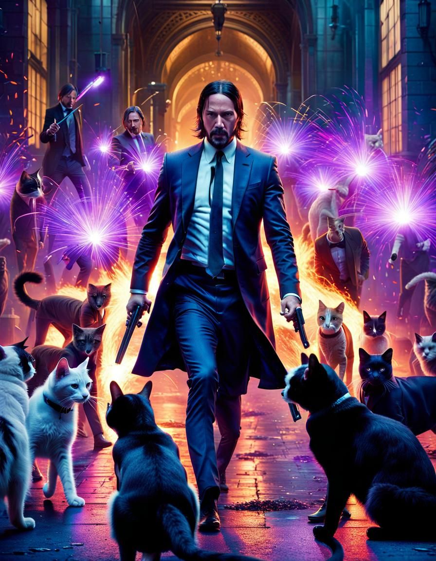 John and the Kitties give a brusque nod of thanks before bounding off to eradicate 40 or 50 more Evildoers ("Evildoers a...