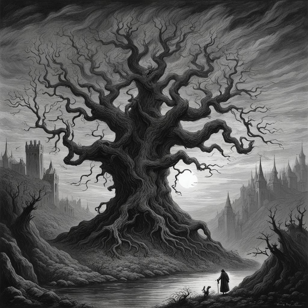 Horror Tree in Style of Gustave Doré