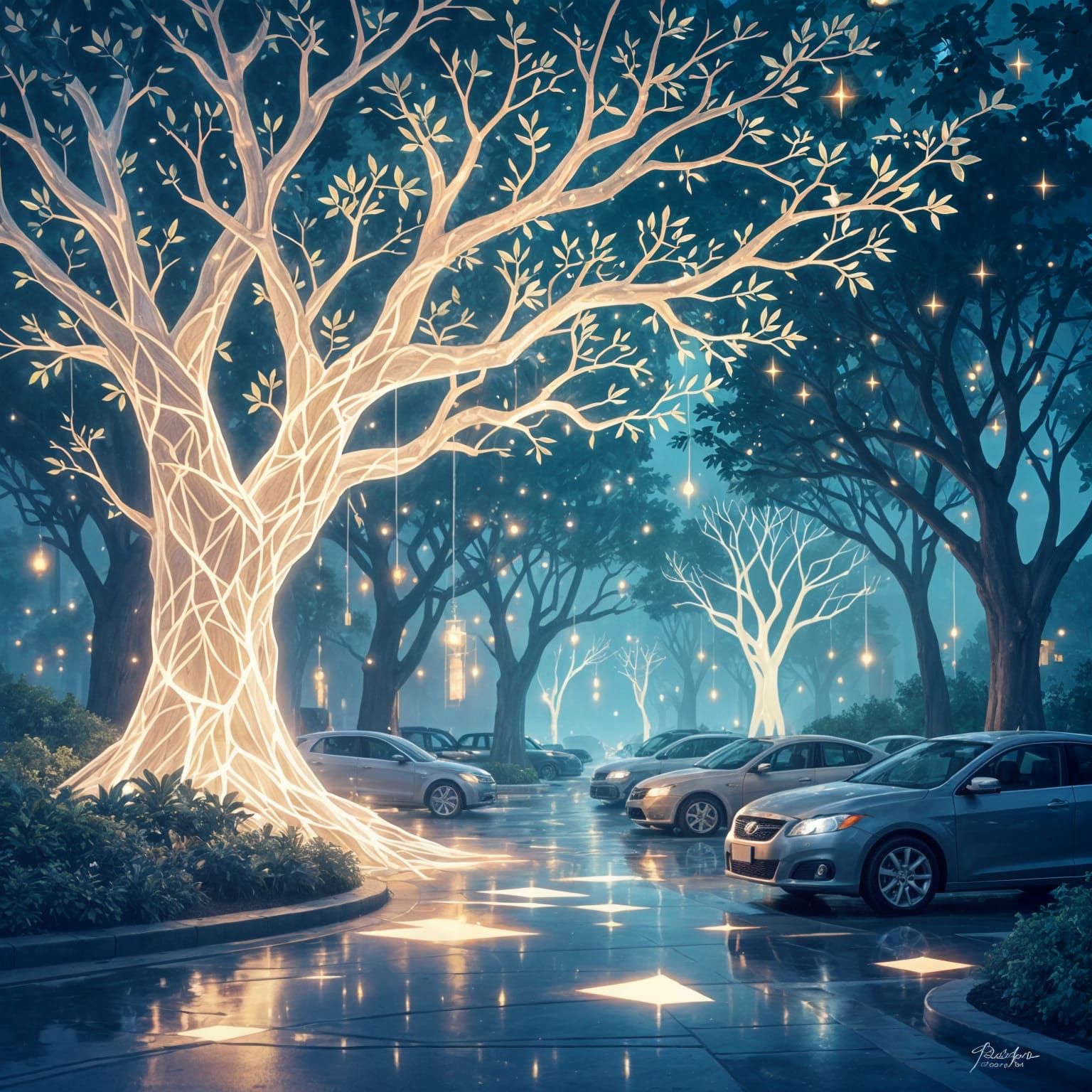 Dreamlike Geometry Reshapes Pavement into Floating Islands