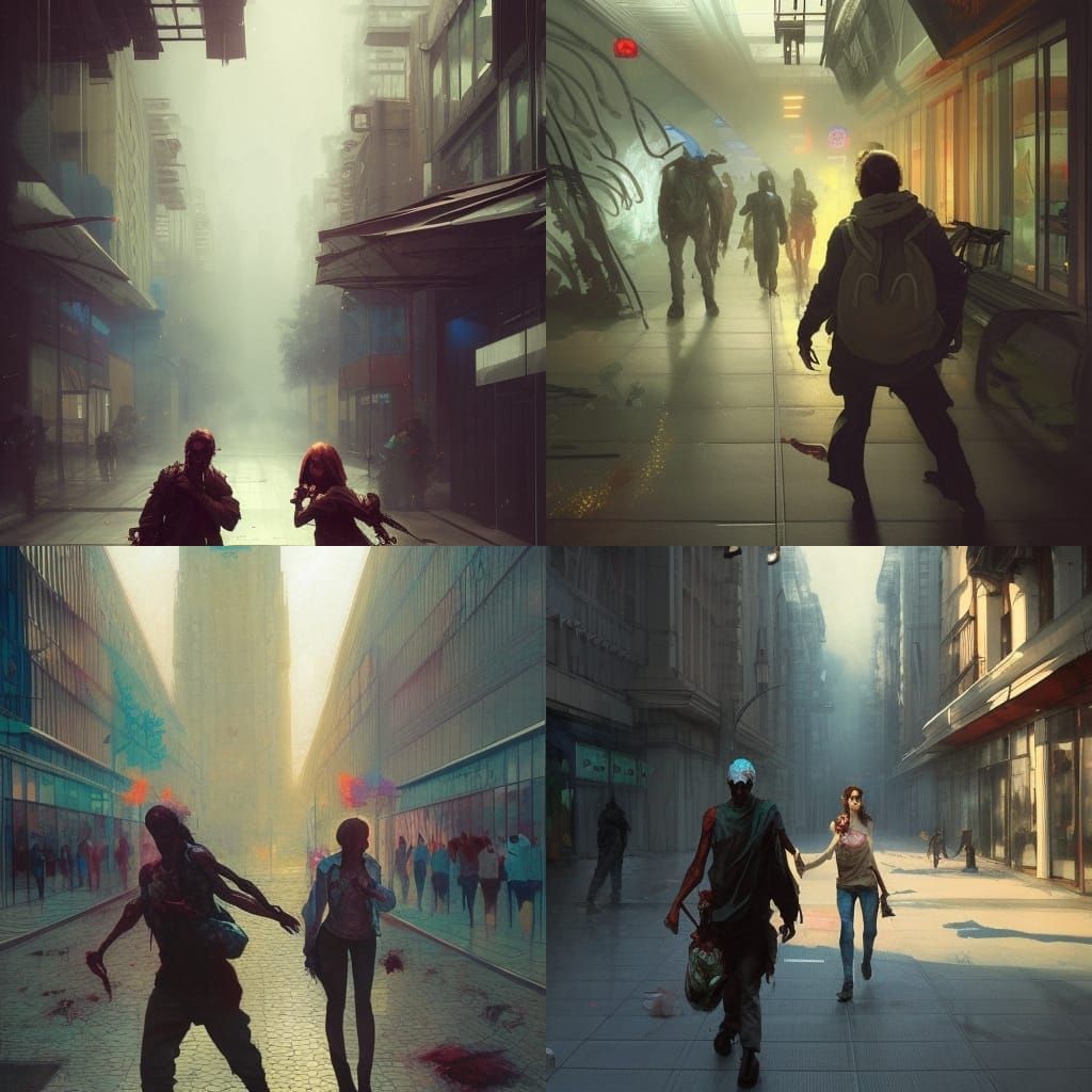 Zombie Apocalypse: Friends at the Mall, Hyperdetailed Art