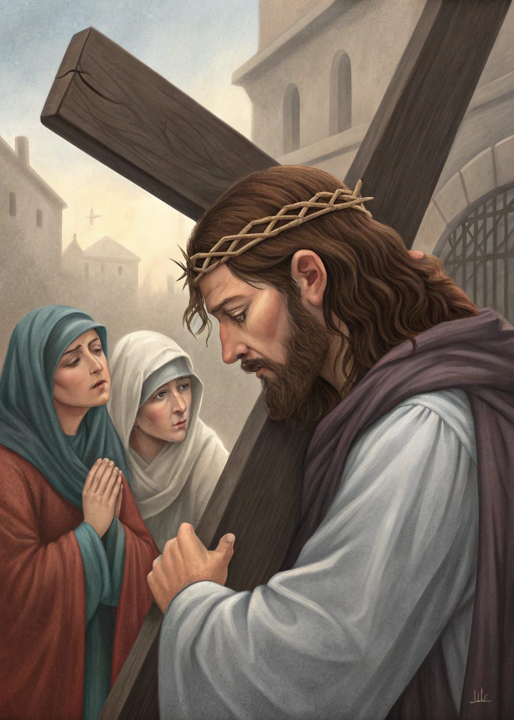 Jesus Comforts Women on the Via Dolorosa