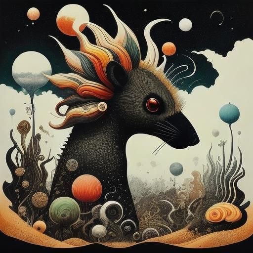 Magical Porcupine Alcohol Ink Fantasy Art