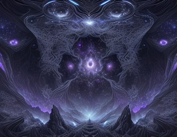 Vivid Cosmic Garden of Stars and Nebulas