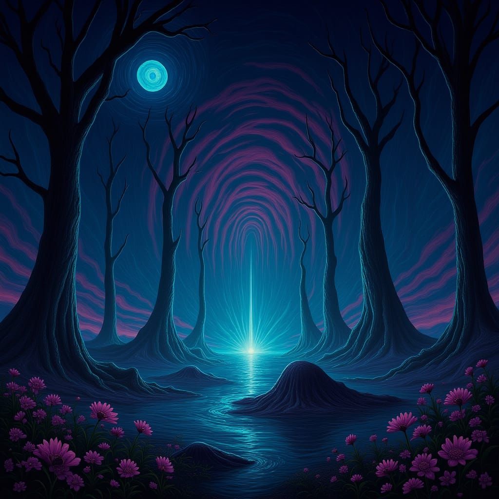 Ethereal Dreamscape Blurring Reality: A Futuristic Noir