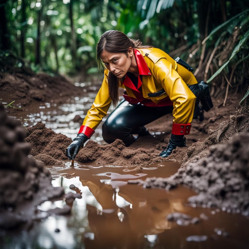 Policewoman Crawling Through Jungle: Professional Photograph...
