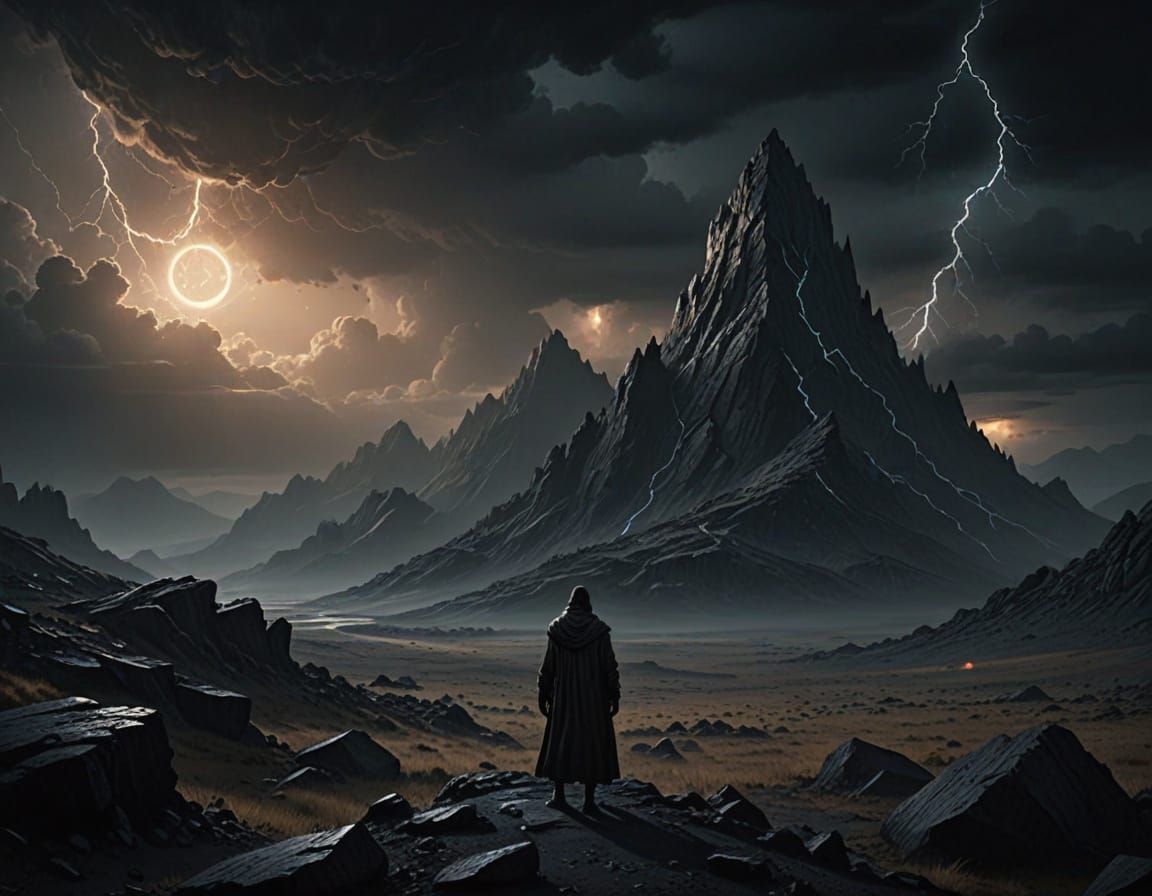 Dark Fantasy Art: Figure on Desolate Plain