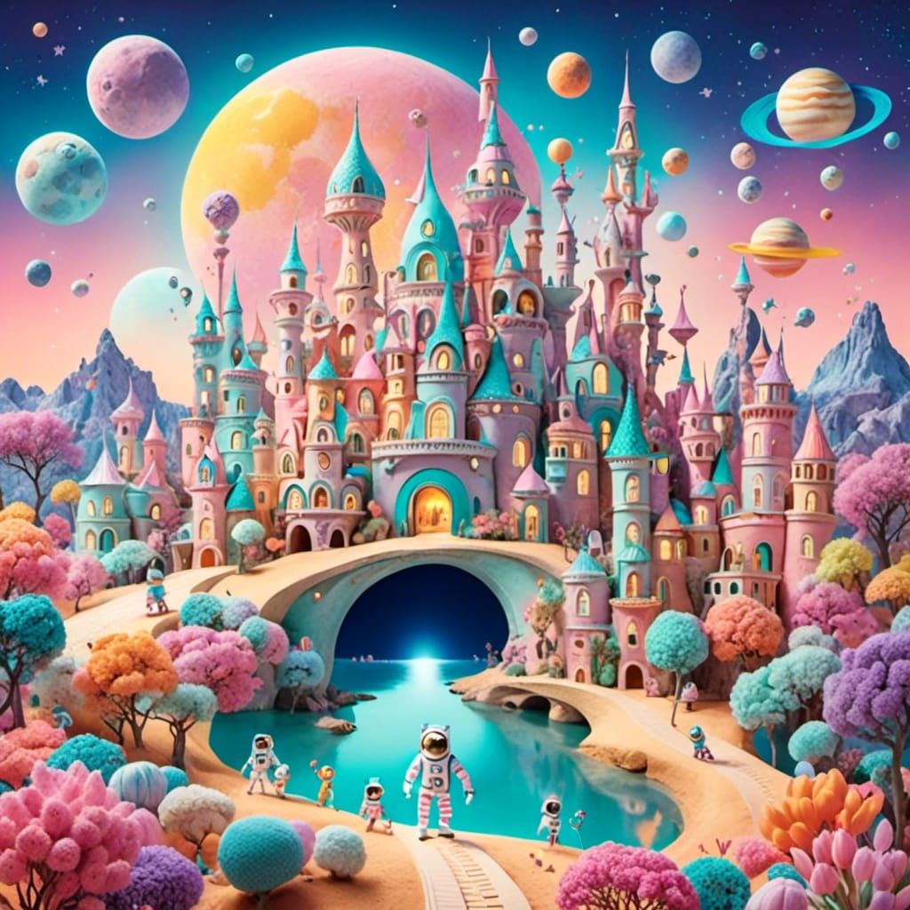 Lunar Cityscape in Futuristic Style