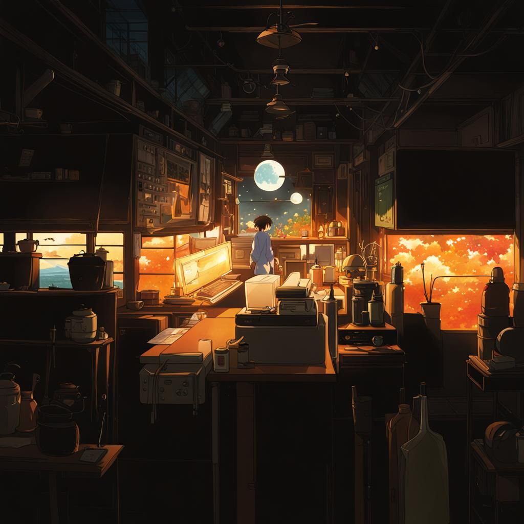 Ghibli-Style Anime Key Visual in Deep Color