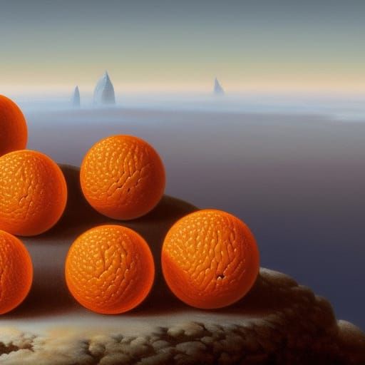 Planetary Orange Tree: Hyperrealistic Digital Art