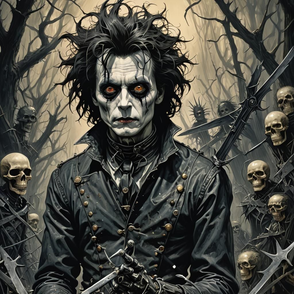 Edward Scissorhands in Horror Style