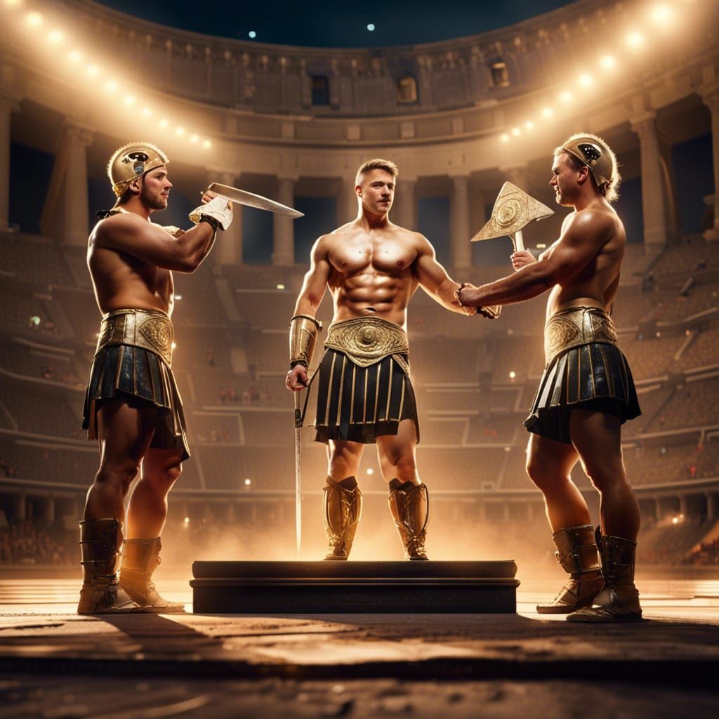 Gladiators Team Victory in Epic Roman Coliseum