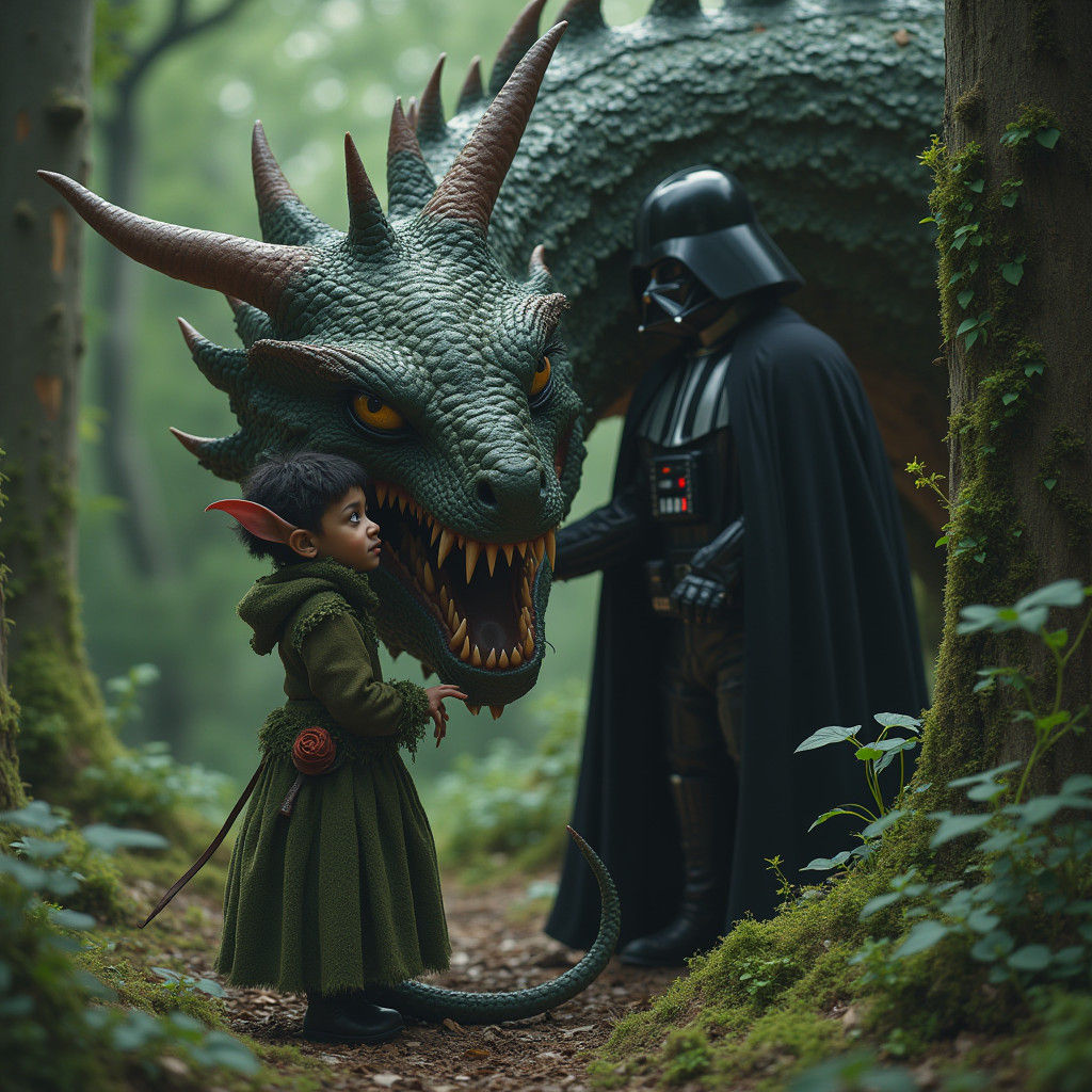 Tiefling Child and Eldritch Dragon Reunion