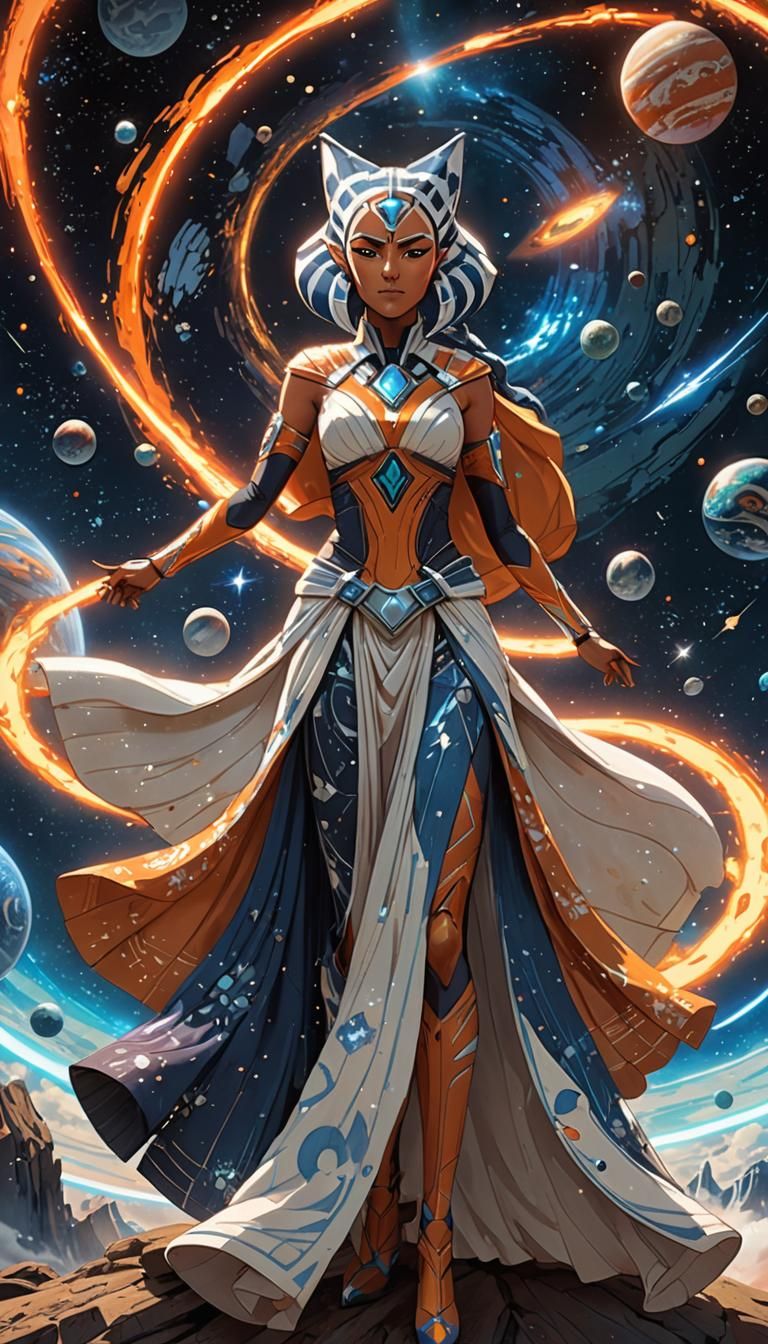 Ahsoka Tano as a Goddess in Space